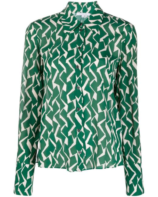 Patrizia Pepe geometric-print long-sleeve shirt