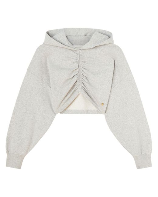 Palm Angels ruched-detail cropped hoodie
