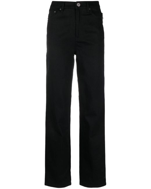 Rotate crystal-embellished straight-leg trousers