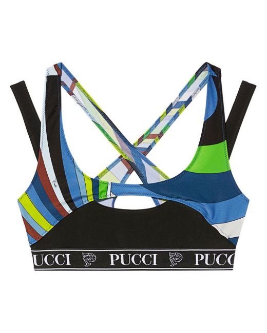 Pucci Iride-print cut-out crop top