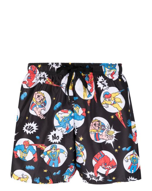 Moschino graphic-print swim shorts
