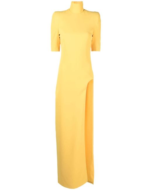 Mônot high-neck side-slit dress