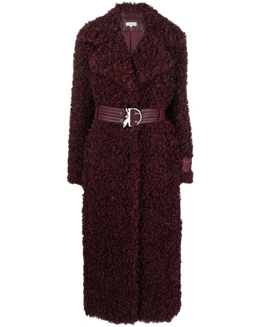 Patrizia Pepe faux-shearling belted long coat