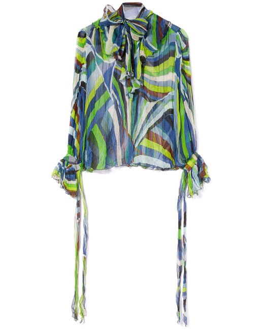 Pucci graphic-print pussy-bow blouse