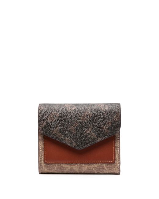 Coach logo-print bi-fold leather wallet