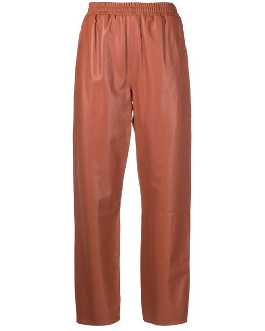 Arma straight-leg leather trousers