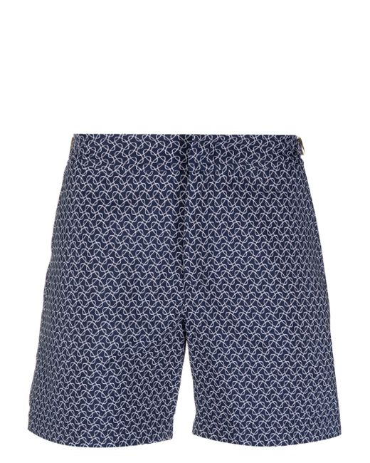 Orlebar Brown jacquard geometric-pattern swim shorts