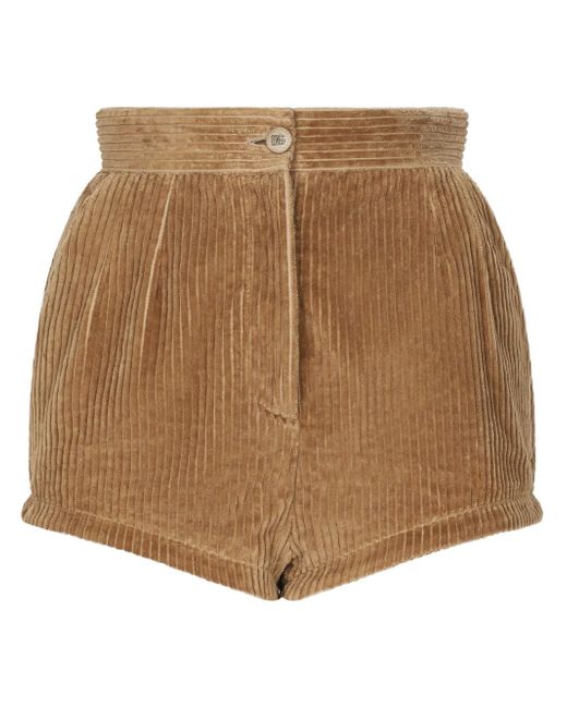 Dolce & Gabbana high-waist corduroy short shorts