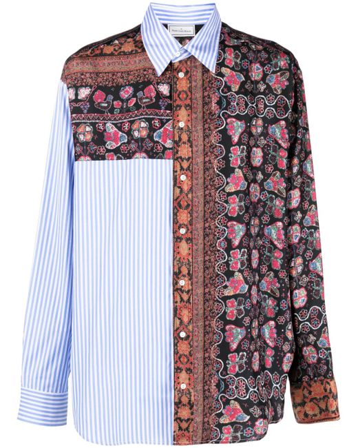 Pierre-Louis Mascia multi-print panelled shirt