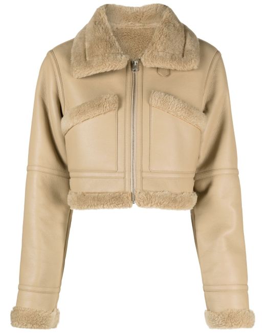 Lvir faux-leather cropped jacket