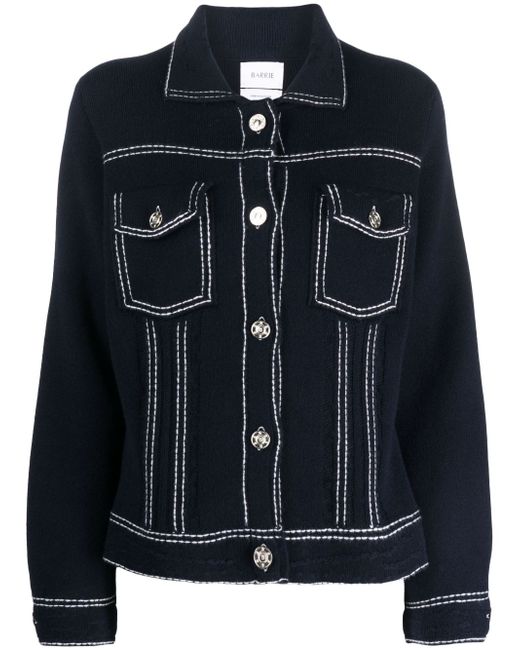 Barrie contrast-stitching button-up jacket
