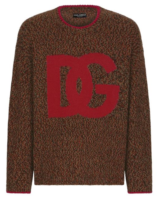 Dolce & Gabbana intarsia-logo wool-blend jumper