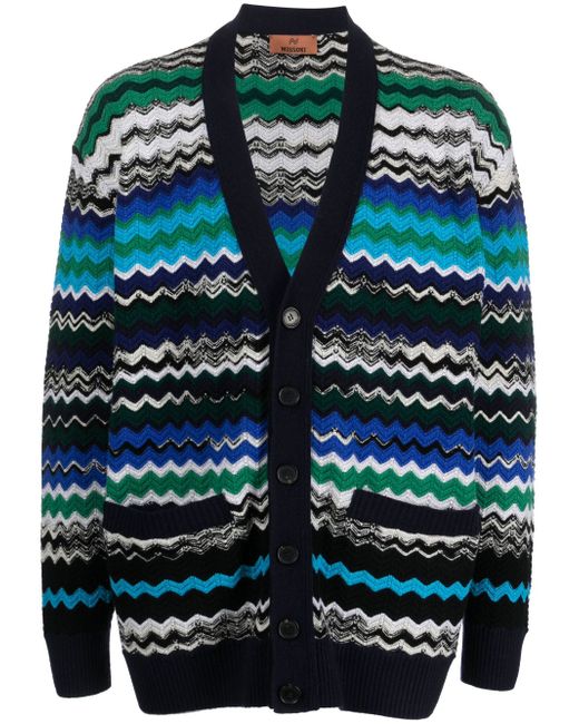 Missoni zig-zag knitted wool-blend cardigan