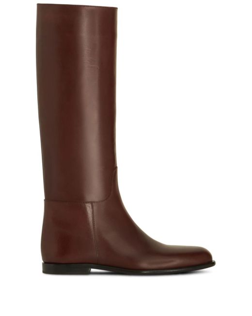 Etro leather flat riding boots