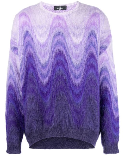 Etro swirl-print mohair-wool brushed jumper