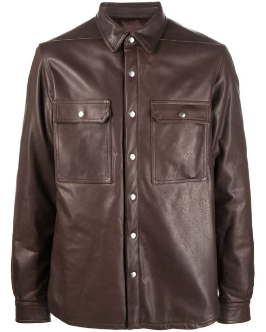 Rick Owens Luxor long-sleeved leather shirt