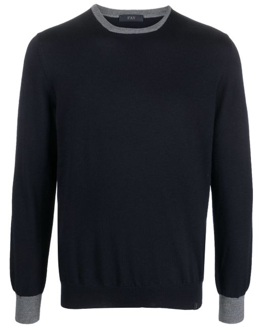 Fay elbow-patch knitted jumper