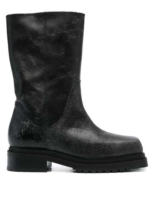 Eckhaus Latta square-toe 45mm leather boots