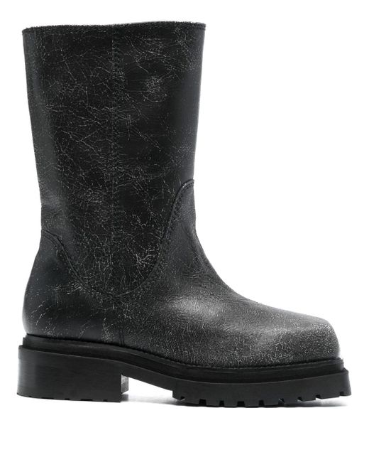Eckhaus Latta square-toe 70mm leather boots