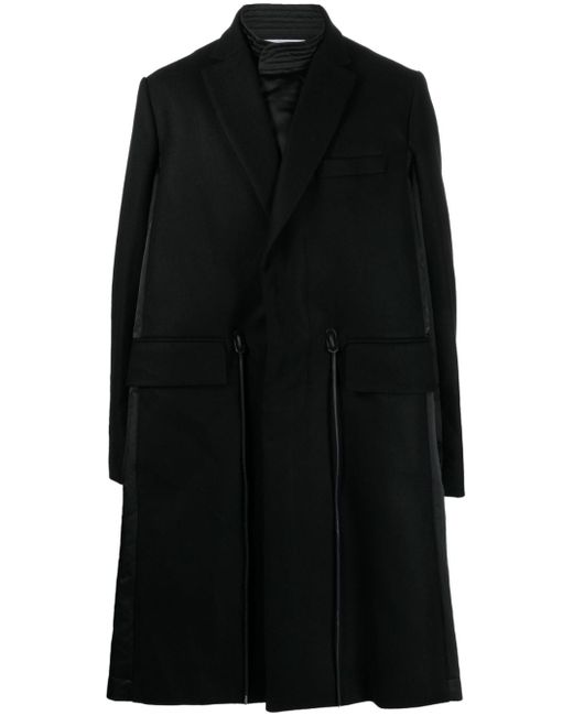 Sacai drawstring-waist wool coat