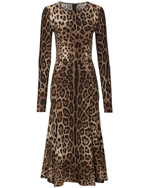 Dolce & Gabbana leopard-print midi dress