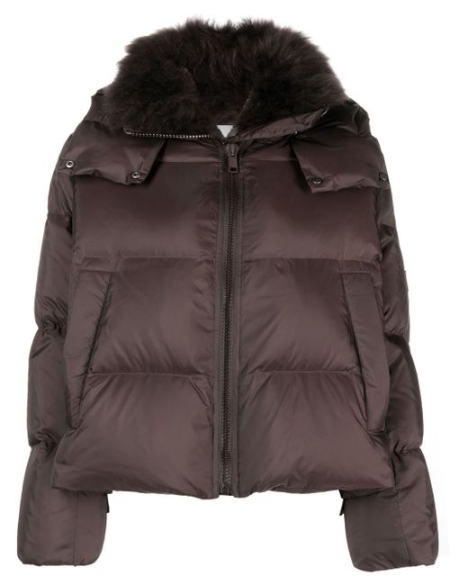 Yves Salomon hooded quilted down jacket