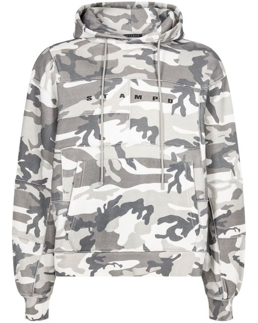 Stampd camouflage-print patchwork hoodie