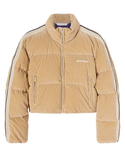 Palm Angels corduroy cropped puffer jacket