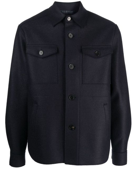 Harris Wharf London button-down wool shirt jacket