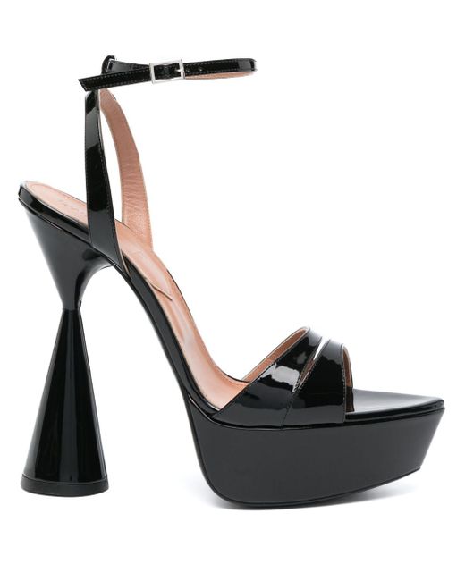 D'Accori Skye 125mm patent platform sandals
