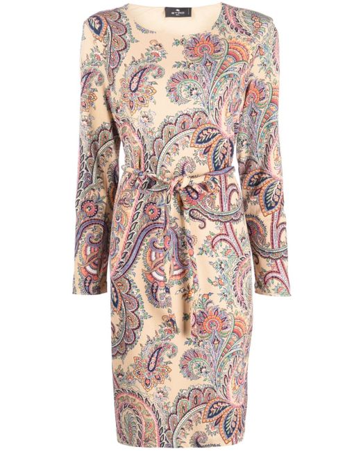 Etro paisley-print belted dress