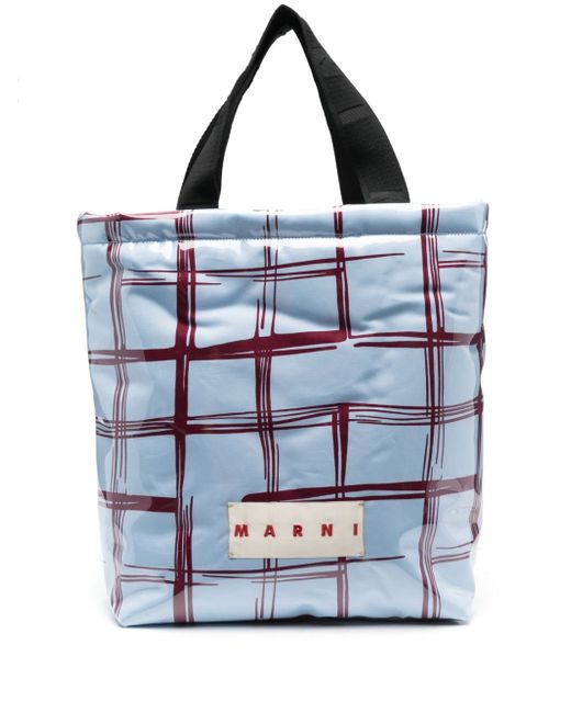 Marni checked padded-design tote bag