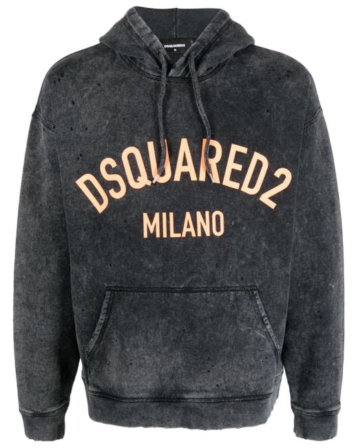 Dsquared2 logo-print jersey-knit hoodie