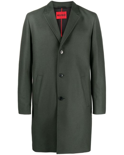 Boss notched-collar single-breasted coat