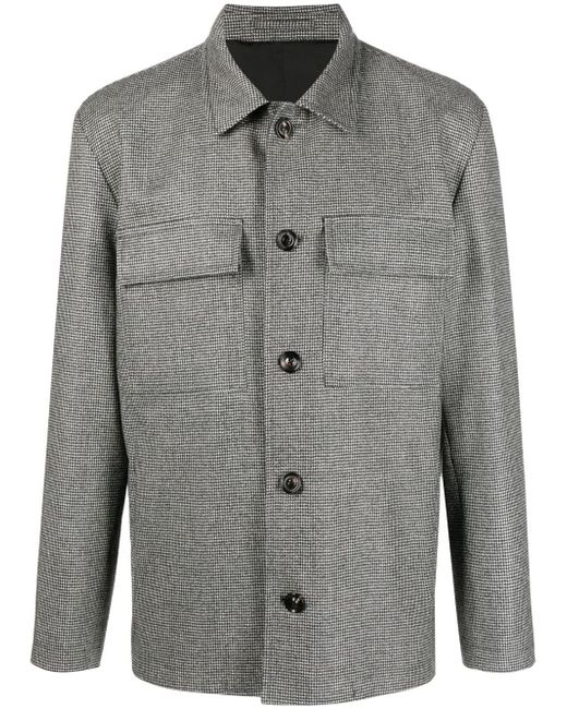 Lardini micro houndstooth-pattern shirt jacket