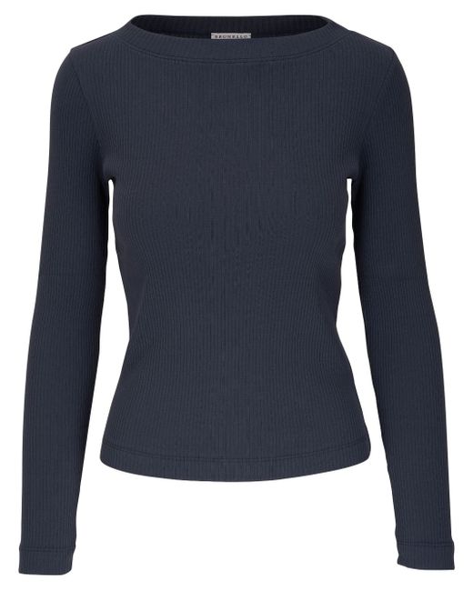 Brunello Cucinelli long-sleeved ribbed top