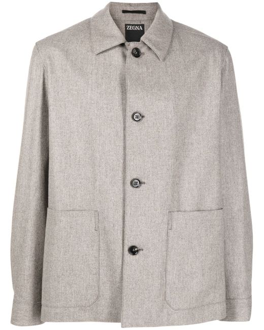 Z Zegna button-fastening wool shirt jacket