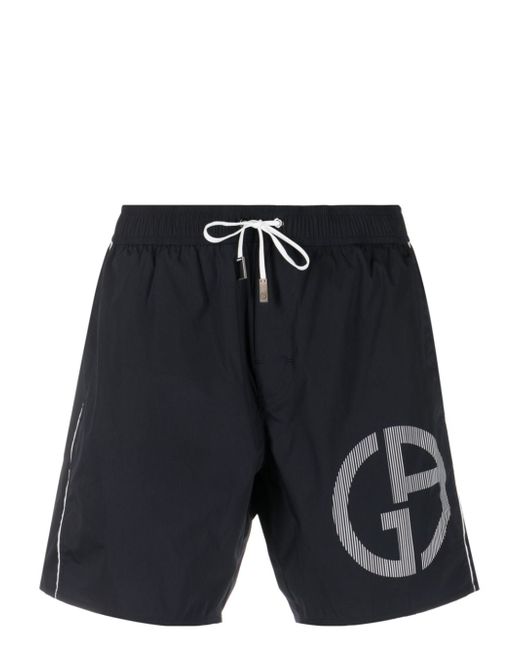 Giorgio Armani monogram-print swim shorts