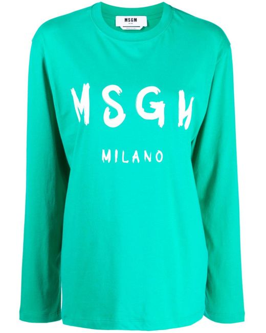 Msgm logo-print long-sleeve T-shirt