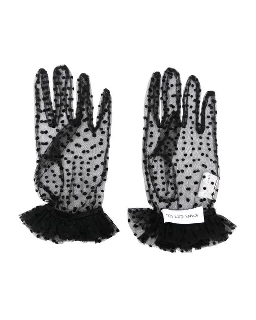 Ioana Ciolacu ruffle-detail tulle gloves