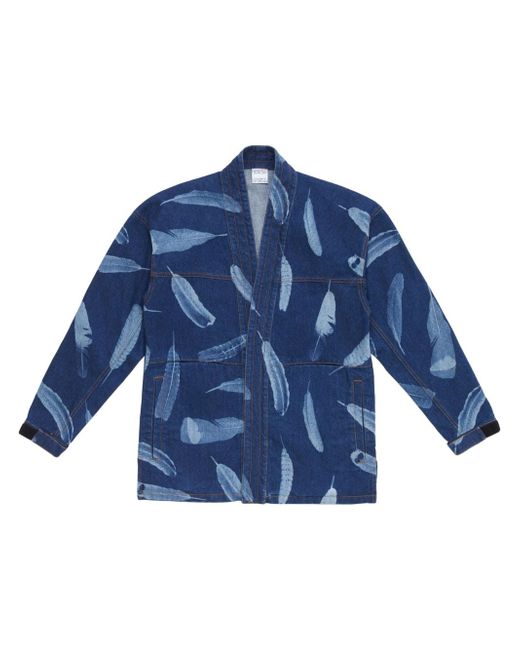 Marcelo Burlon County Of Milan feather-print denim jacket