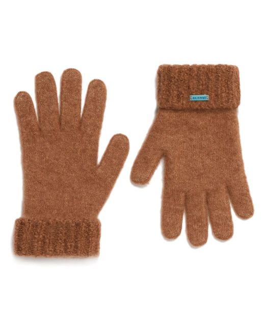 Alanui logo-patch knitted gloves