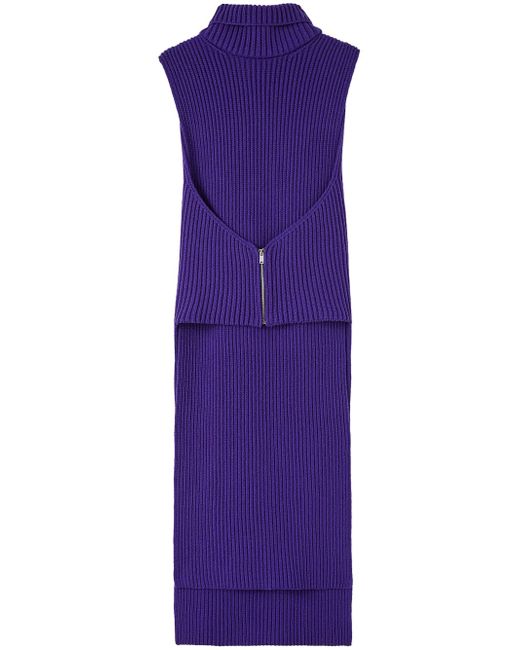 Jil Sander detachable-collar knitted dress