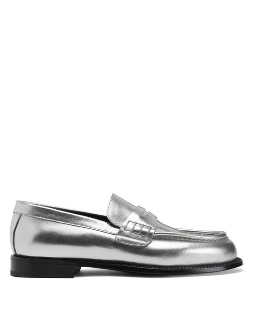 Giuseppe Zanotti Design Euro metallic-effect leather loafers