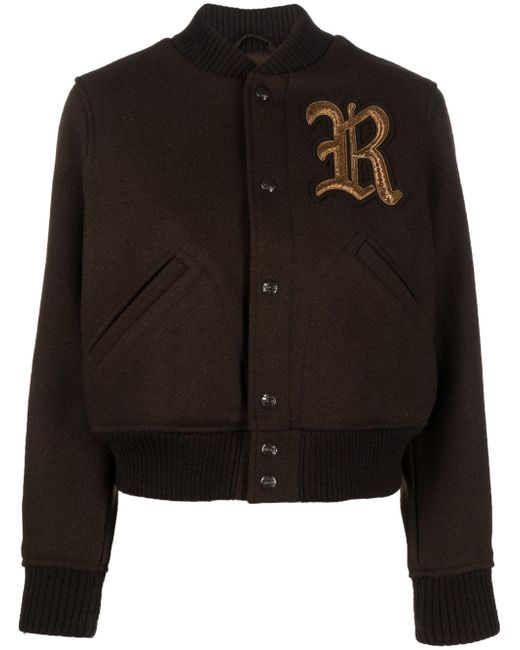 Polo Ralph Lauren logo-patch button-up bomber jacket