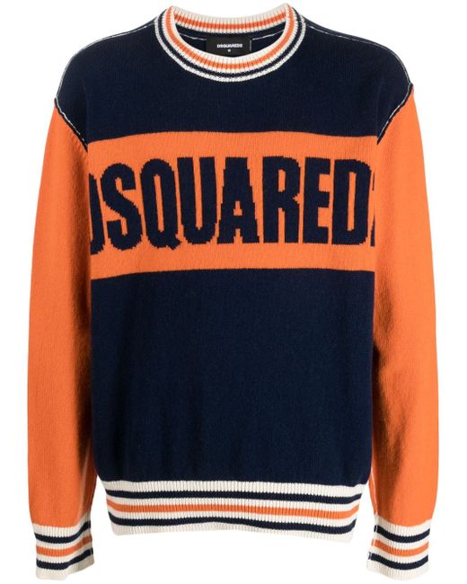 Dsquared2 College intarsia-knit logo crew-neck jumper