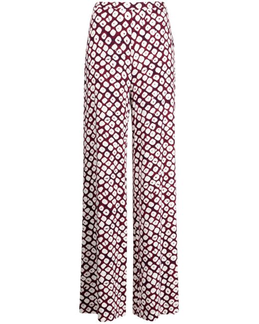 Diane von Furstenberg graphic-print flared trousers