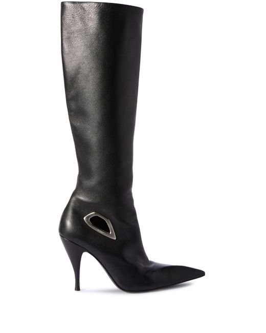 Off-White Crescent knee-high leather boots
