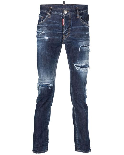 Dsquared2 distressed-finish tapered-leg jeans