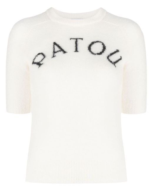 Patou logo-intarsia knitted top